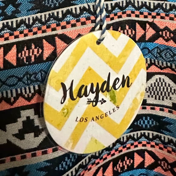 Hayden Los Angeles Cover Up Womens Black Geometric Swim Ocean Beach Top NWT XL - Picture 5 of 5